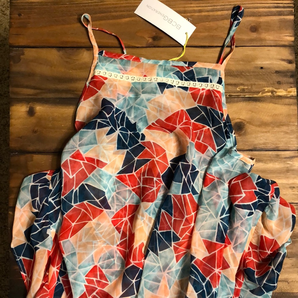 BCBGeneration Tank Top Floral Sea Coral Combo XS